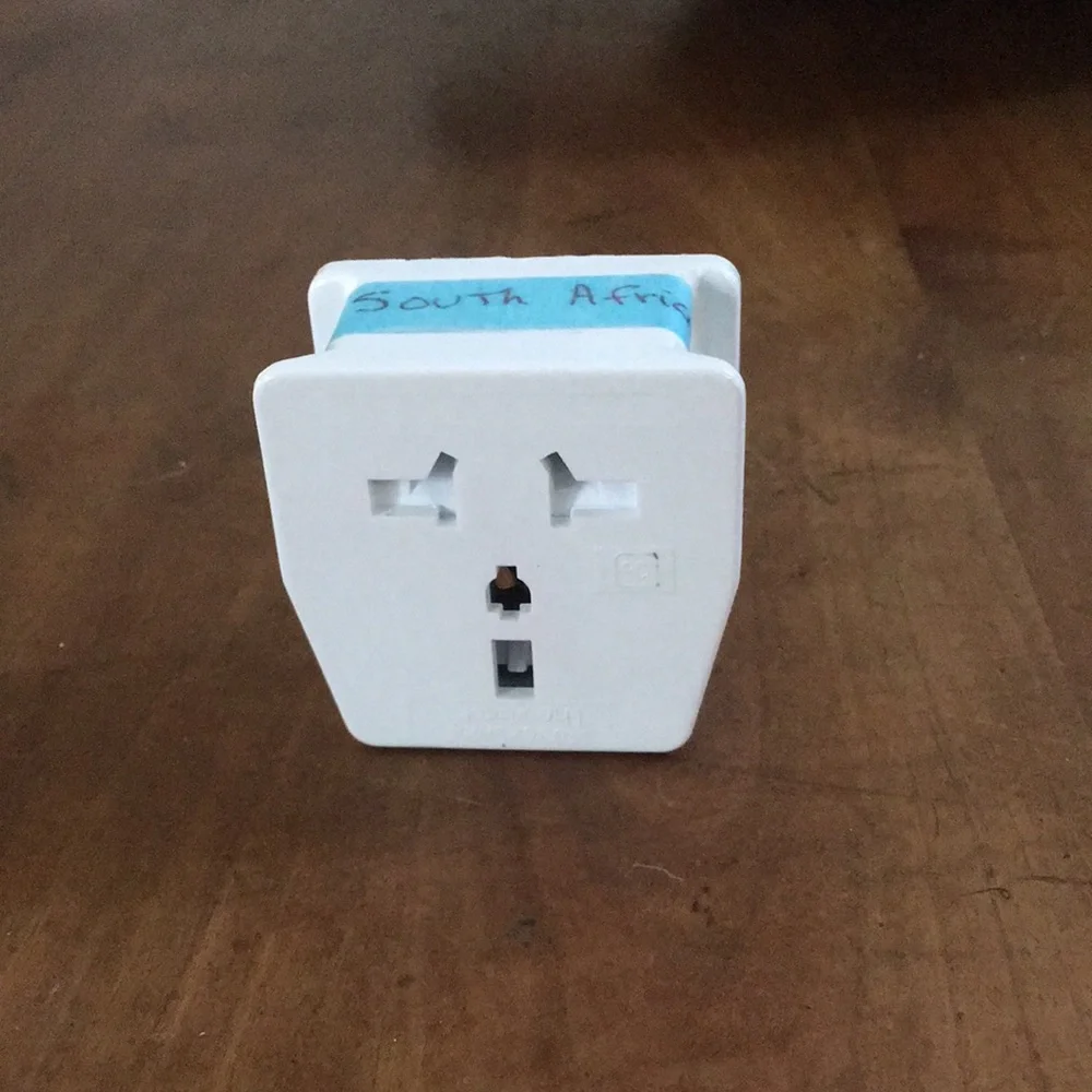 Compact White Travel Adapter for South Africa